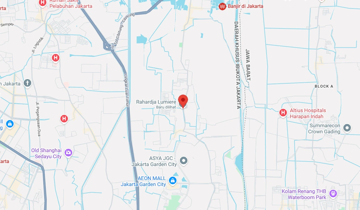 Peta Lokasi Rahardja Lumiere Jakarta Utara